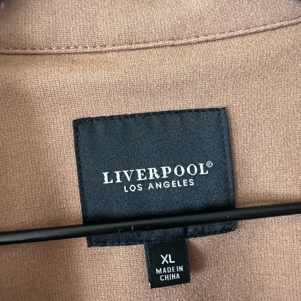 Liverpool Los Angeles Tan Open Front Boyfriend Blazer Jacket XL - Picture 5 of 9